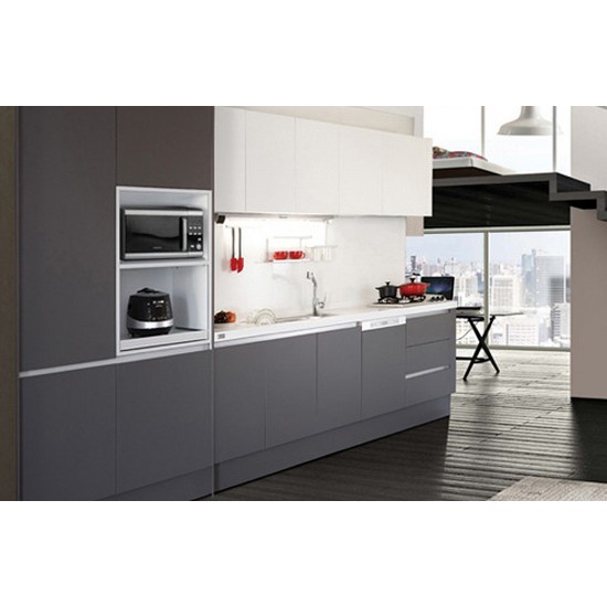 일루노  네이쳐 1000 PET 무광 싱크대 ㄱ자 가전소물장+냉장고장형