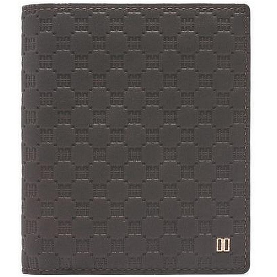 닥스 남성 브라운 DD경판로고 매트 가죽 중지갑_DBWA0F367W3