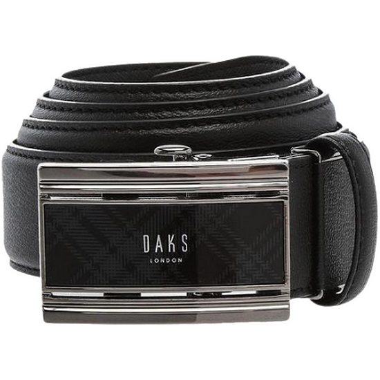 닥스 ACC  자동벨트  블랙 체크배색버클 가죽 자동벨트DBBE0F784BK