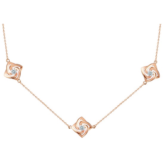 메트로시티  주얼리  라 로사 비앙카 로즈 스털링 실버 네크리스 A202SN1082RPA