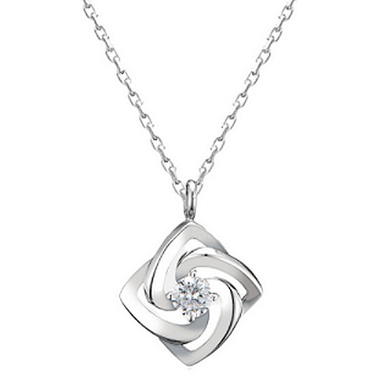 메트로시티  주얼리  라 로사 비앙카 로즈 스털링 실버 네크리스 A202SN1081WPA