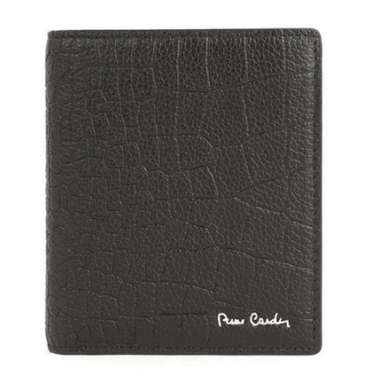 피에르가르뎅 고급스럽고 부드러운 악어 엠보 소가죽 남성 중지갑 블랙 01H1191C1K1FR