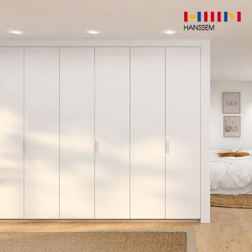 한샘  에디트 화이트 여닫이 붙박이장 심플형