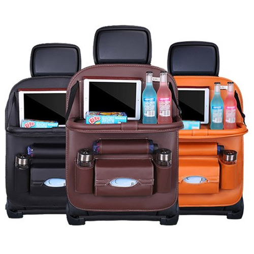 비오비  차량용 트레이 테이블 다용도 가죽 멀티 포켓