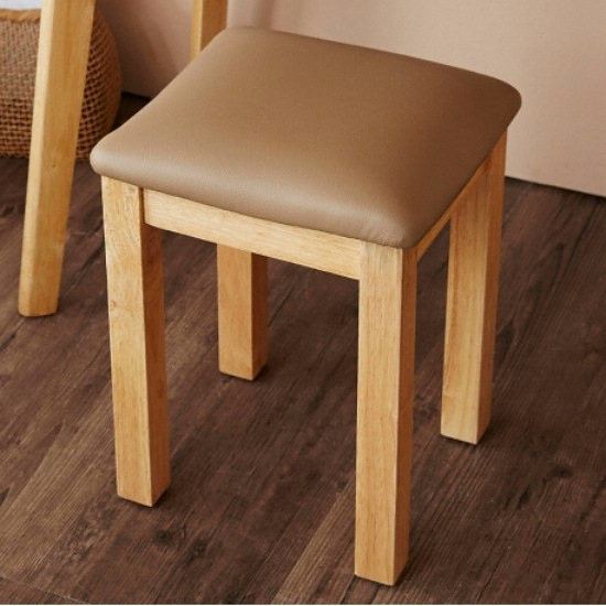 블루밍홈  고무나무 원목 가죽의자