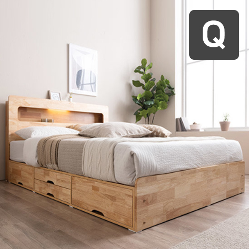 삼익가구 포텐 4단 수납 원목 LED침대 Q