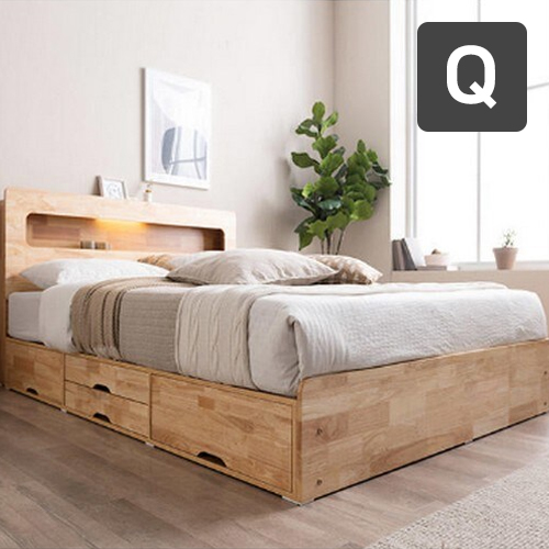 삼익가구 포텐 4단 수납 원목 LED침대 Q