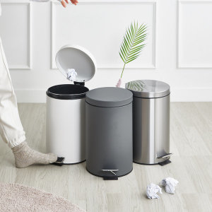 할메이드  무소음 페달 휴지통 종량제 쓰레기통 12L