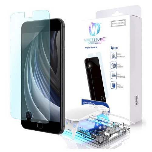 화이트스톤  아이폰SE2 돔글라스 액상UV경화식 풀커버 강화유리 액정보호필름