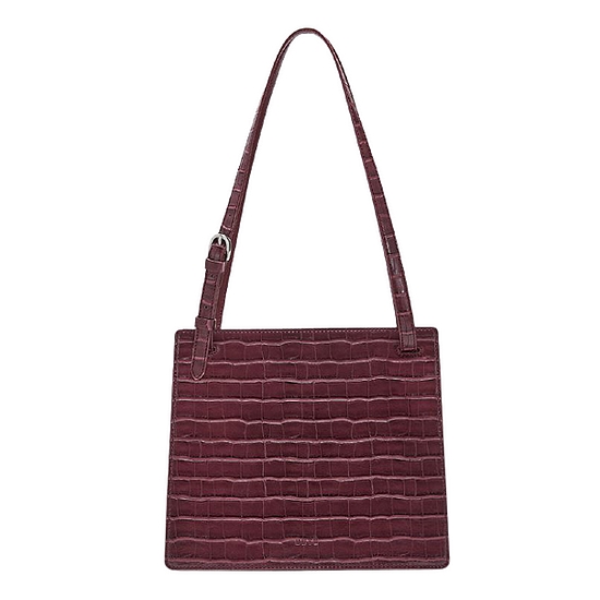 BBYB FLOUI Croc Dahlia  M  Bag  Tawny Port Wine