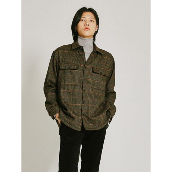 애드혹 AD HOC     가을분위기  오버핏 체크셔켓 HW9LS12