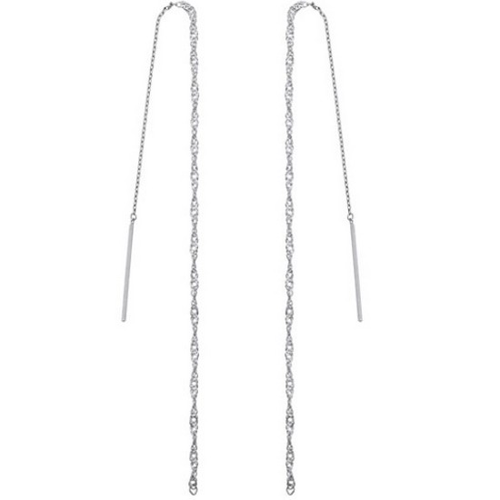 티르리르  스테리 롱 실버화이트 귀걸이 HEQSVW11864M
