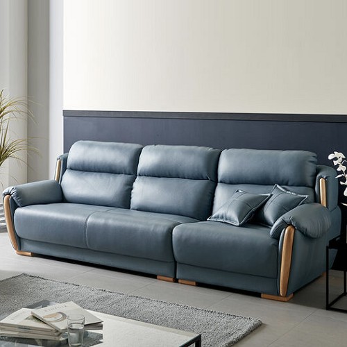 스코나 파크먼 애쉬원목 올나파 가죽 소파 4인용