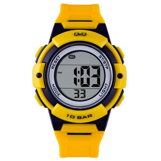 큐앤큐 M185J-003Y 투톤 옐로우 네이비 디지털 어린이시계
