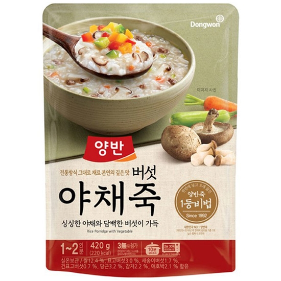 동원F&B  양반 버섯야채죽 420g [20개]