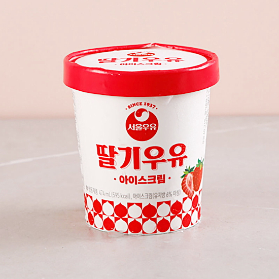 서울우유 딸기우유 아이스크림 474ml[1개]