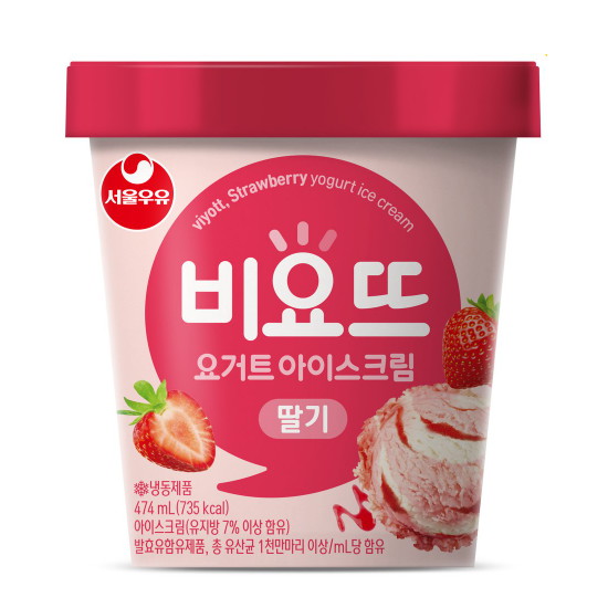 서울우유  딸기우유 아이스크림 474ml [3개]