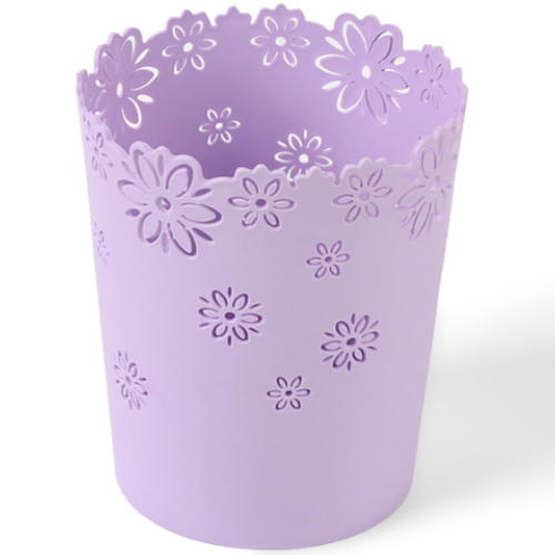 MR  심플 플라워 오픈 휴지통 중형