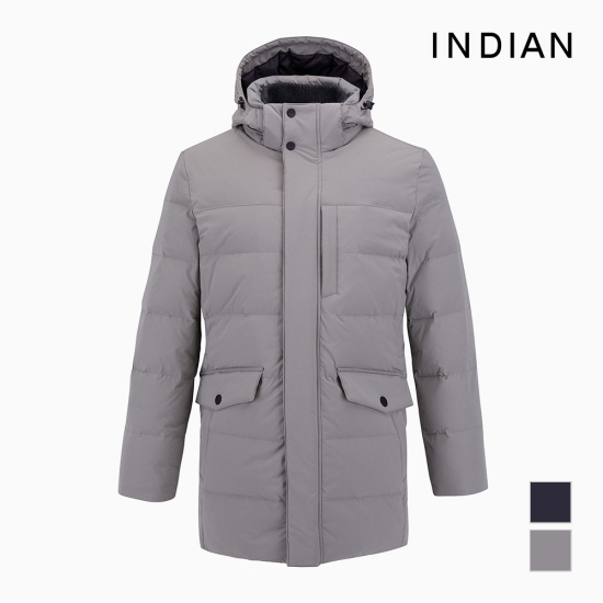 인디안      후드 긴기장 하프다운 사파리 점퍼_MIUKAWWA161