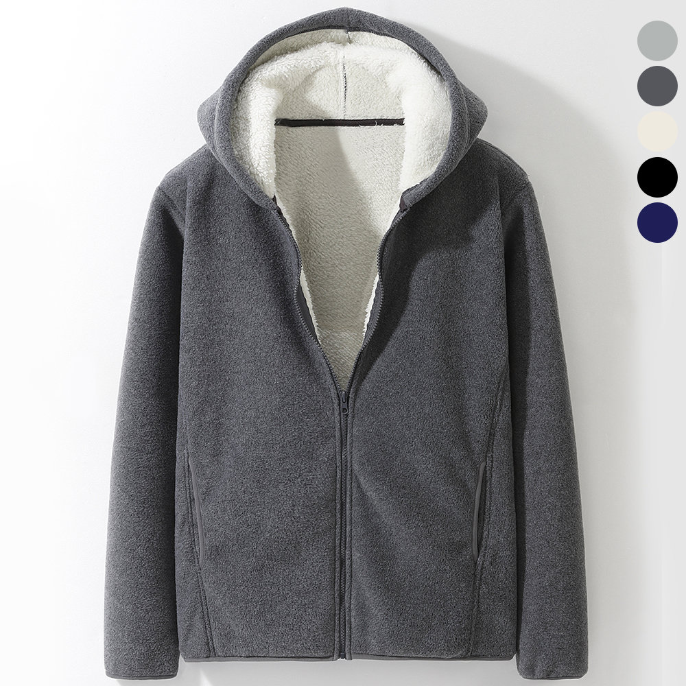 후앙스 남녀공용 오버핏 양털 후리스 후드집업_CKJP2022