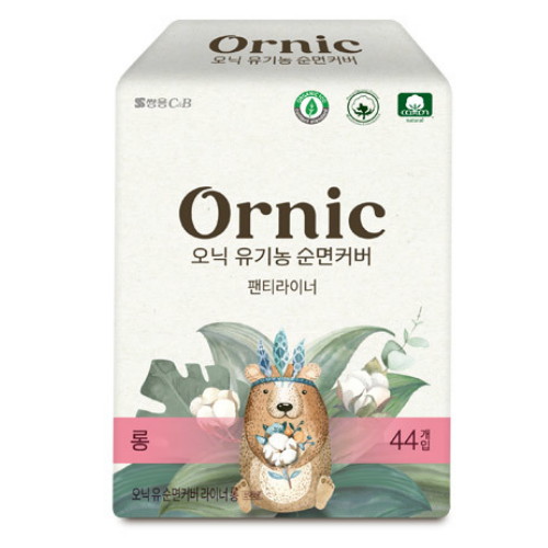 쌍용C&B 오닉 유기농 순면커버 팬티라이너 롱 44개