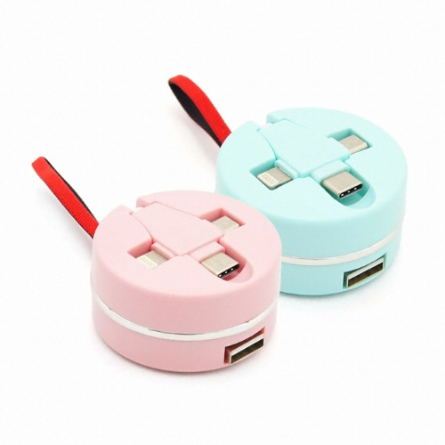 라이트컴 Coms 3in1 자동감김 멀티 충전전용 케이블