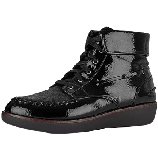 핏플랍  지아니니 앵클 워커부츠 4종-2 지아니니 레이스업 크링클 페이턴트 블랙 N61-001