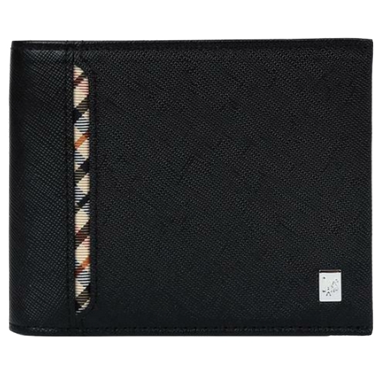 닥스 남성 블랙 오션엠보 사선 체크라인 반지갑_DBWA1E905BK