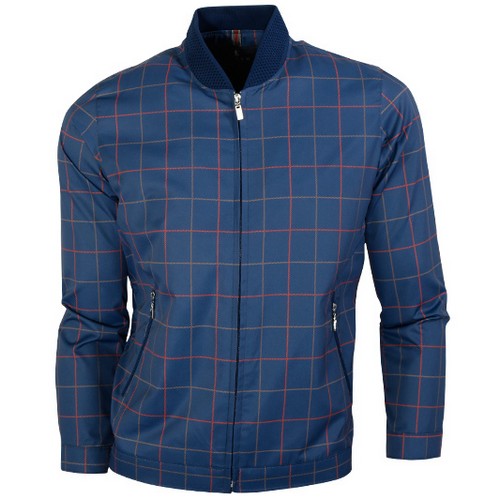 페라어스  니트카라 체크 블루종 점퍼 COLU6100FR8