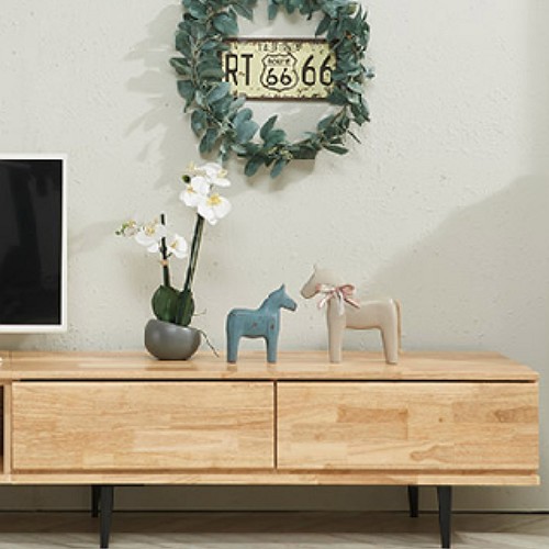 퍼스웰 펜토스 1단 원목 거실장 1200