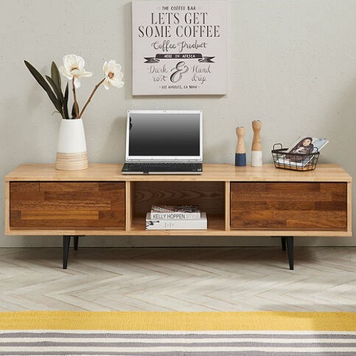 퍼스웰 펜토스 1단 원목 거실장 1500