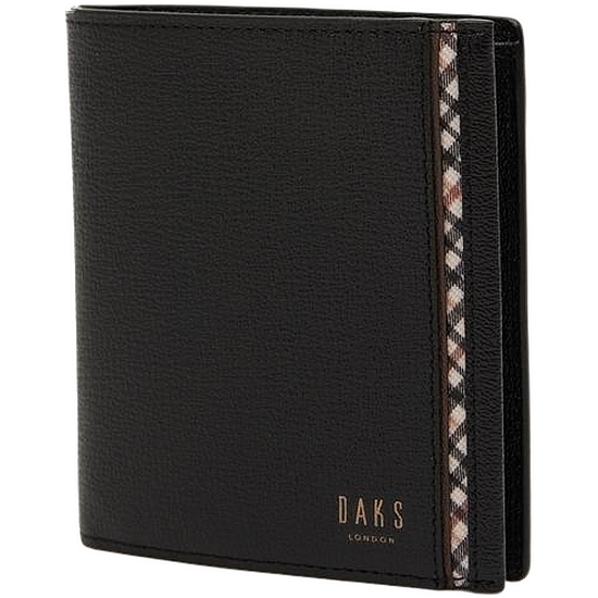 닥스 남성 WARREN 블랙 체크라인 배색 중지갑_DBWA1E442BK