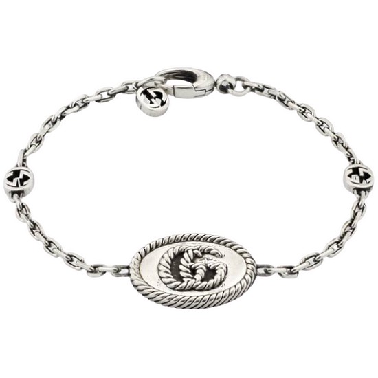 구찌  627749 J8400 0701 더블 G 스털링 실버 팔찌