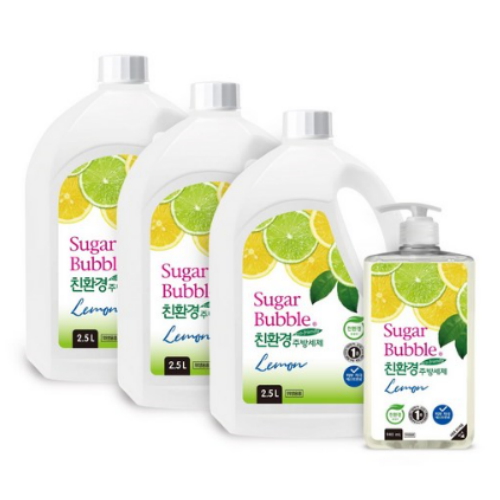 슈가버블 천연성분 주방세제 940ml+리필2.5L×3통