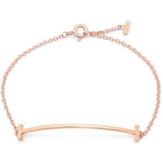 티파니앤코  T 스마일 팔찌 로즈골드 GRP09015