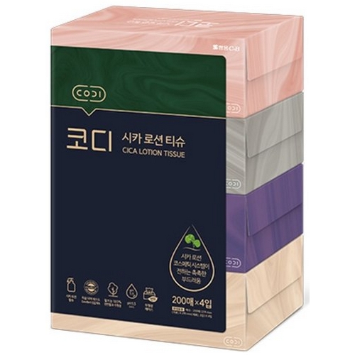 코디 시카 로션 티슈 200매 (4입)
