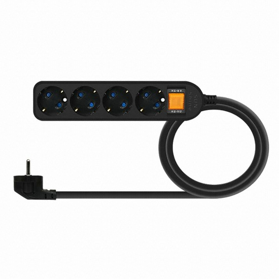 강원전자 NETmate 4구 16A 메인스위치 접지 Safe 멀티탭 블랙