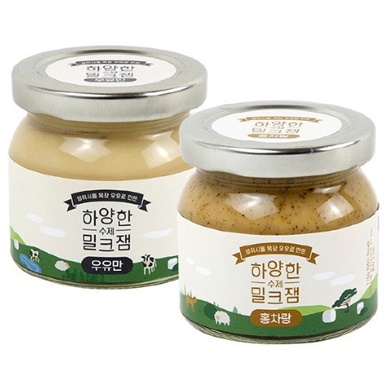 제주푸드마씸 하양한 수제밀크잼 110g 2종 (우유만+홍차랑)