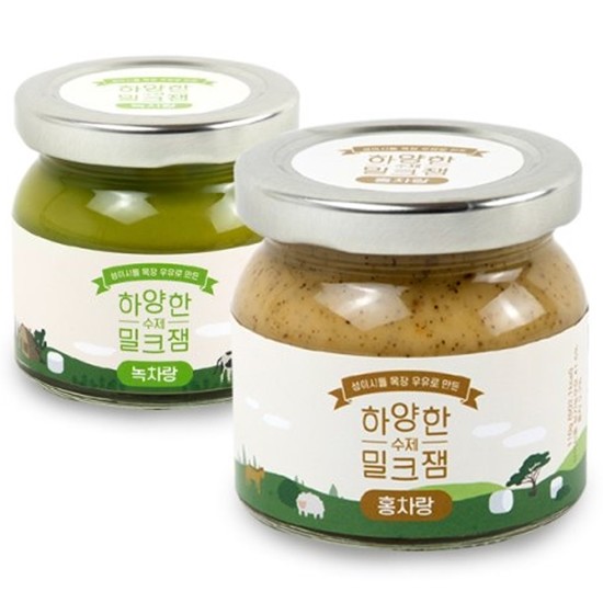 제주푸드마씸 하양한 수제밀크잼 110g 2종 (홍차랑+녹차랑)