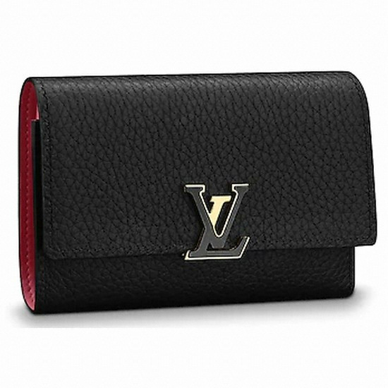 루이비통 LOUIS VUITTON   카푸신 컴팩트 월렛 블랙&로즈 M62157