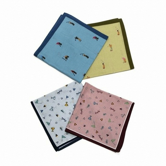 제임스마틴  골프 치는 신사 & 트로피 코튼 손수건 JMHA18S-HACH01