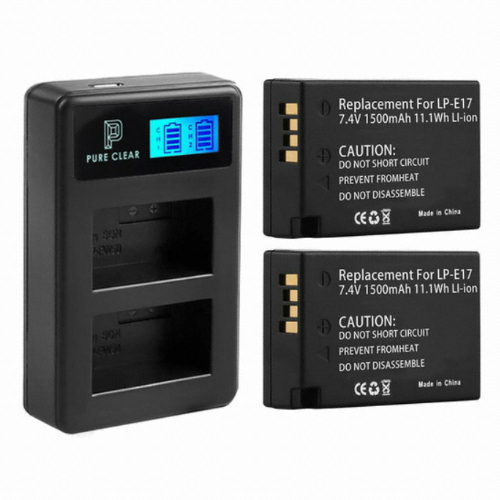 퓨어클리어  캐논 LP-E17 호환 LCD 듀얼 충전키트