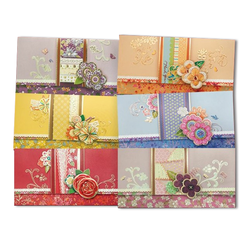 프롬앤투  자수 꽃 용돈봉투 6종 한세트 FB1013