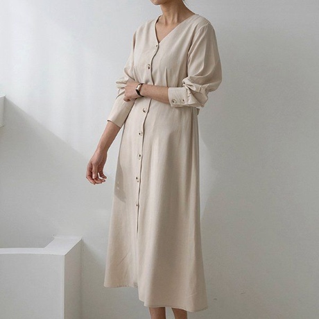 나인  대구  OP-5343 브이넥 페미닌 원피스