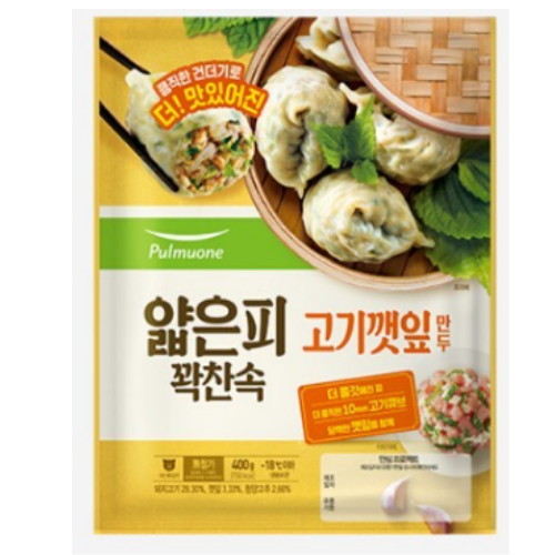 풀무원  얇은피 꽉찬속 고기깻잎만두 400g