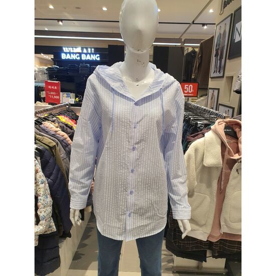 뱅뱅 남녀공용 오보핏 지지미 후드 남방 CSH201