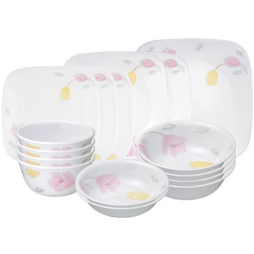 코렐 목련 사각 4인 홈세트 16P