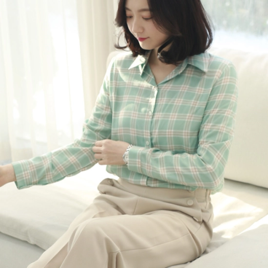 웬디즈갤러리 바비 체크 블라우스 ABL001