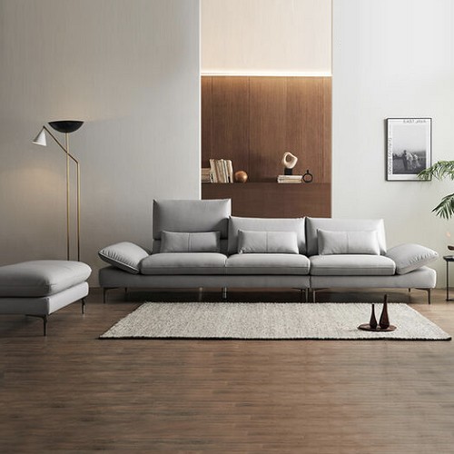 자코모 에비뉴엘 하이 기능성 슈렁큰 천연가죽 소파 4인용