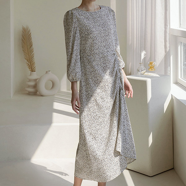 나인 OP-5348 스트링 레오파드 원피스